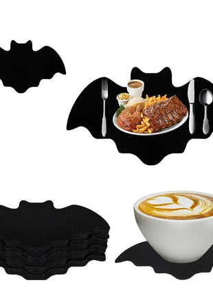 Creative Felt Bat Mat Halloween Table Mat Black Bat Anti Slip and Heat-resistant Tableware Mat Party Table Halloween Decoration - Riparo82