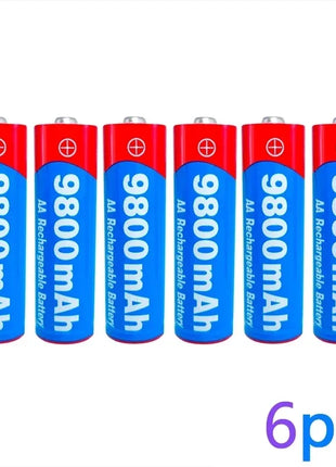 Batterie AA Ricaricabili 1,5V 9800mAh - Alcaline per LED, MP3, Giocattoli - riparo82