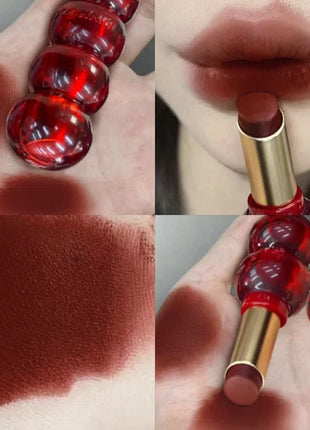 Matte Velvet Lipstick Cute Gourd Shape Easy To Wear Solid Lip Gloss Waterproof Non-stick Cup Lip Tint Korea Makeup Cosmetics - Riparo82