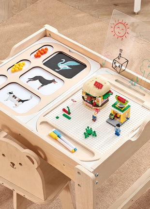 Tavolo sensoriale ottico in legno per bambini Montessori utilizzato per giochi da tavolo sensoriali Regalo di giocattoli per l'ortografia di numeri e lettere - riparo82