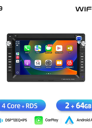 AWESAFE Carplay android Auto Radio for VW Golf 4 Passat POLO Transport T5 Multivan Seat Jetta Car Intelligent Systems Autoradio - Riparo82