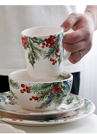 1PC Piatti in ceramica da cucina creativi Squisita stoviglie natalizie Piatti da bistecca per insalata di pasta Piatti in ceramica di alta qualità - riparo82