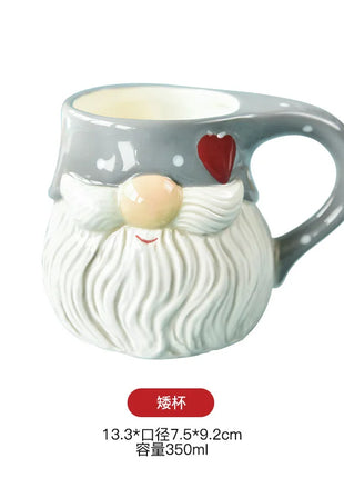 Set di posate in ceramica di babbo natale creativo nordico piatto per la cena in ceramica piatto per snack tazza per teiera per la casa barattolo sigillato regalo di natale - riparo82
