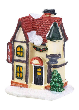 Decorazioni per la casa Figurina di Capodanno Mini resina artigianale Decorazione natalizia luminosa Decorazione della casa del villaggio Luce a LED