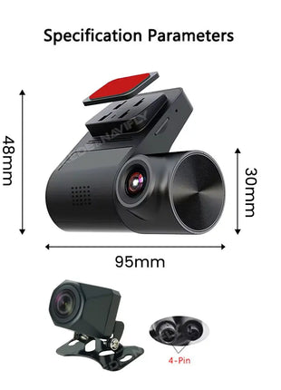 New Double Recording HD Dash Cam Visual angle 130° Super HD 1080P+720P support AR/ADAS driving assistance/fixed electronic dog - Riparo82