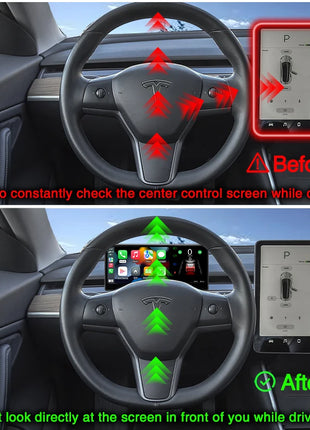 CATRONICS 8.9 Inch Head Up Display for Tesla Model 3 Y 2017-2026 Highland Juniper Dashboard Smart Carplay Support OTA Update - Riparo82