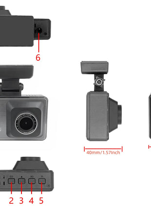 DashCam 4K for car Camera Front and Rear DVR with Reversing Touch Screen 24h Parking G-sensor with 64GB Card - Riparo82
