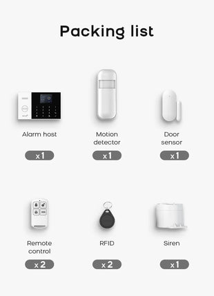 PGST Residential Tuya Smart Gsm Wifi Alarm System for Home Wireless Security Alarm House Smart Life App Control work with ALexa - Riparo82