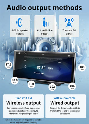 11.26 inch IPS Touch Screen Multimedia Video Player Portable 4K DVR Wireless CarPlay/Android Auto Dual Lens Driving Recorder - Riparo82