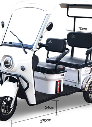 Mini Autobus Elettrico 2-4 Posti con Tetto - Scooter Turistico Doppia Fila - riparo82
