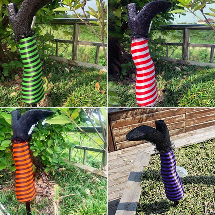 2pcs Halloween Evil Witch Legs Prosthetic Ornament Outdoor Yard Garden Patio Lawn Stake Halloween Party Decoration Props