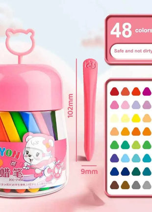 12/24/36/48Colors Plastic Plastic Crayon 12/24/36/48Colors Not Dirty Hands Colored Crayon Washable Erasable Wax Pencil Students