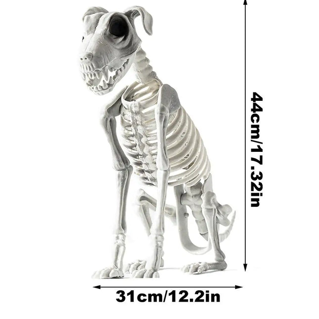 Halloween  Dog Skeleton Statue Skeleton Dog Puppy Skeleton Sculpture Scary SittingSpooky Skeleton Animals Decor for Home