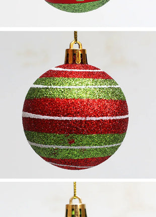 Palline di Natale Ornamento Palline di Natale pendenti scintillanti per la decorazione dell'albero Palline di caramelle per la festa natalizia al coperto della casa di Natale - riparo82