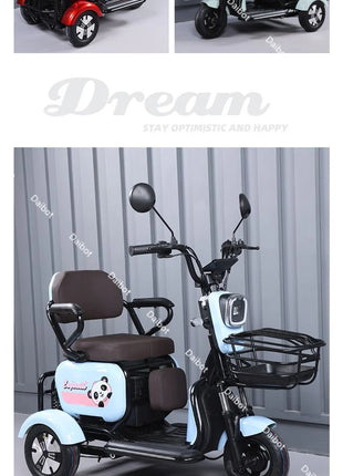 Mini Parent Child Electric Tricycle For Family With Foldable Child Seat 700W 48V 3 Wheels Electric Scooter For Adults Women - Riparo82