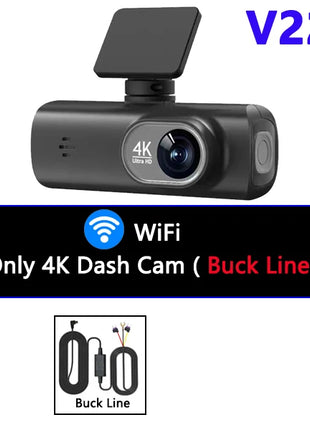 Dash Cam 4K UHD for Car Camera Front Rear Dual Lens With GPS WiFi 24h Parking Mode Night Vision Car DVR Video Registrator - Riparo82