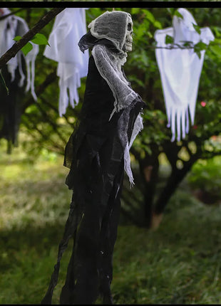 Halloween Outdoor Decoration Skull Gauze Hanging Ghost Skull Pendant Bar Haunted House Secret Room Scene Layout Horror Props - Riparo82