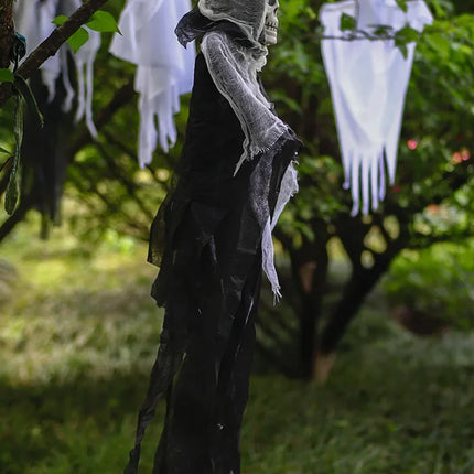 Halloween Outdoor Decoration Skull Gauze Hanging Ghost Skull Pendant Bar Haunted House Secret Room Scene Layout Horror Props