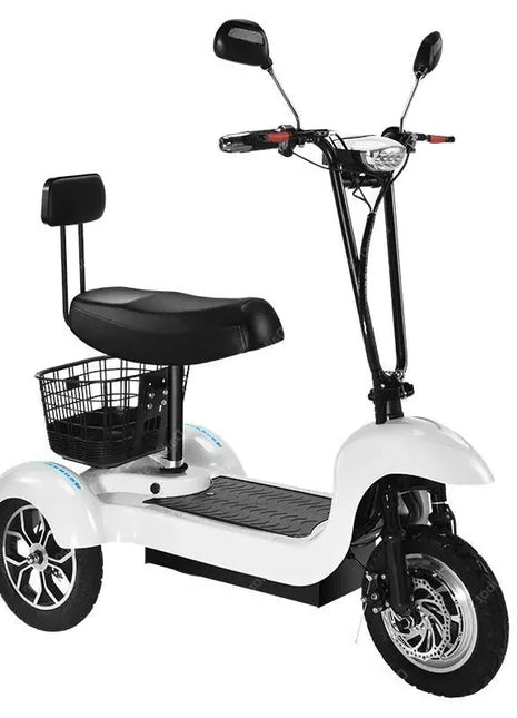 3 Wheel Mini Electric Adult Tricycle For 2 Person 500W Electric Scooter For Old People With Cargo Basket/USB/Fashion Lamp 35KM/H - Riparo82