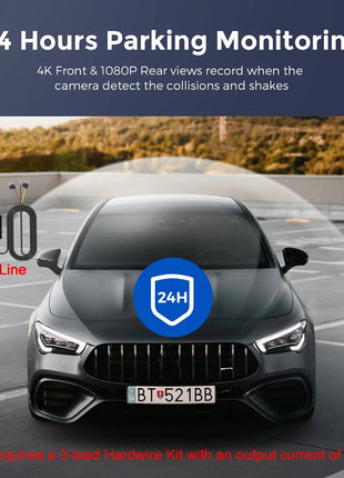 Dash Cam 4K UHD for Car Camera Front Rear Dual Lens With GPS WiFi 24h Parking Mode Night Vision Car DVR Video Registrator - Riparo82