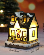 Incandescente inverno decorazione festa di natale mestiere resina di natale luminoso piccola casa ornamento romantico edificio in miniatura del villaggio