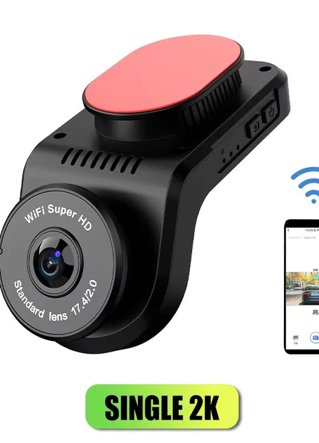 Dash Cam Universal Car DVR Camera Recorder WIFI 2K HD Mini Dashcam 170 ° Wide-Angle Auto Video Recorder - Riparo82
