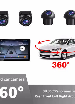 360° Car Panoramic Camera System 720P/1080P AHD Right+Left+Front+Rear View Camera System for Android Auto Radio Night Vision - Riparo82