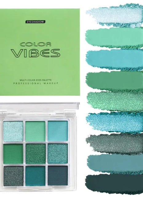 9 Colors Glitter Eyeshadow Palette Avocado Green Shimmer Pearlescent Matte Colorful Eye Shadows Palette Waterproof Eye Make Up - Riparo82