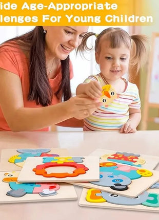 Set di puzzle in legno per bambini Montessori Giochi per bambini per bambini Giocattoli educativi e per l'intelligenza 1 2 3 4 anni - riparo82