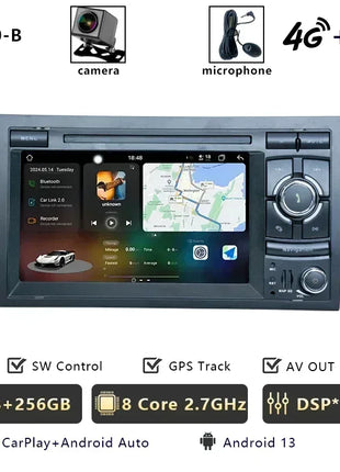Car Radio Multimedia Wireless Carplay For Audi A4 B6 B7 S4 RS4 2002-2012 CHSTEK Bluetooth Android GPS WIFI 4G Auto Screen Stereo - Riparo82