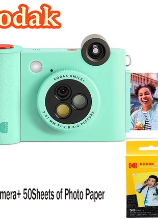 Stampante fotografica portatile Kodak Smile + Instnt Fotocamera Foto e macchina da stampa integrata aggiunge regalo per festival di carta fotografica Kodak Zink