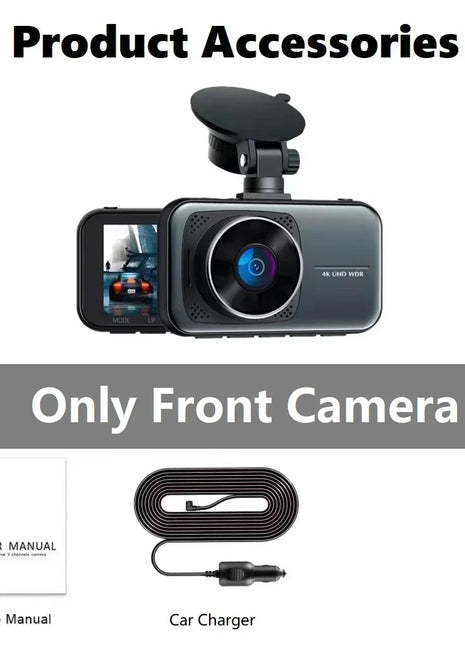 Dash Cam For Cars 4k Dual Camera Wifi Dashcam 24h Parking Monitor Front And Rear Dvr Night Vision Kamera Samochodowa Rejestrator - Riparo82