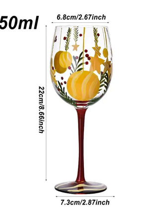 Bicchieri da vino natalizi da 450 ml Albero di Natale di Babbo Natale Aghi di pino Bicchieri da vino rosso per vino Succo di champagne - riparo82