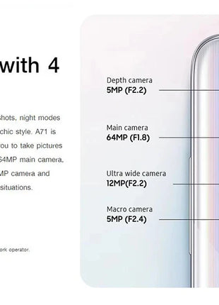 Samsung Galaxy A71 5G Smart Android Phone da 6,7 pollici 6 GB RAM 128 GB ROM Versione USA Telefono Samsung 64 MP 4500 mAh NFC Sblocco originale - riparo82