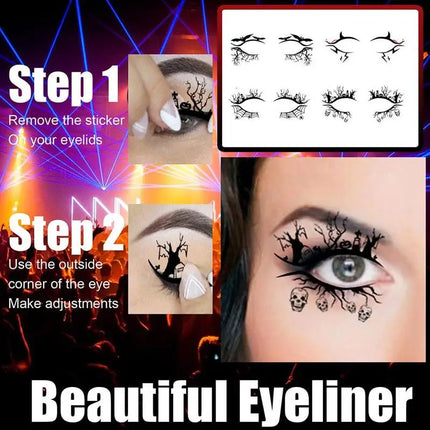 Temporary Halloween Horror Witch Devil Ghost Tattoo Halloween Eye Face Eye Art Party Tattoo Sticker Stickers Tattoo M6P2