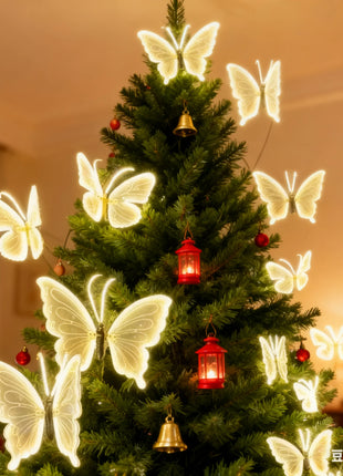 Farfalle a LED per matrimoni, apertura e chiusura automatica, ali luminose realistiche, arredamento perfetto per feste e Natale - riparo82