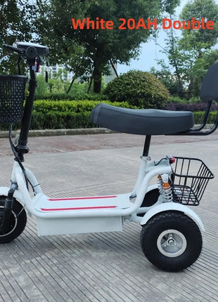 Foldable Electric Tricycle Scooter For 2 Person Elderly Adults Women Mini 3 Wheel Mobility Scooter For Adults Electric - Riparo82