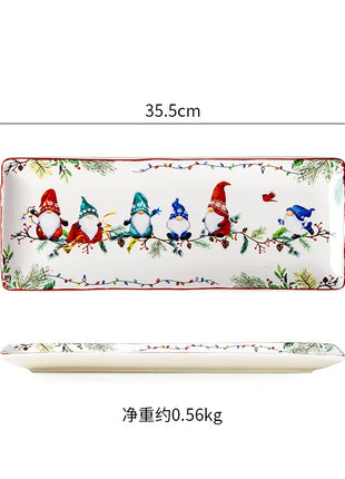 Set di stoviglie in ceramica serie Goblin Piatto da pranzo grande Vassoio rettangolare Stoviglie natalizie Piatti da bistecca Piatti da dessert Ciotola Tazza Tazza - riparo82