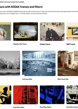 Kodak Charmera Portachiavi 35MM/F2.4 Fotocamera digitale 1987 con Flash Mini fotocamera digitale 5 colori Fotocamera a colori casuali per regalo ﻿