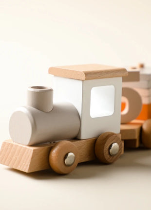 Giocattoli Montessori treno in legno per giocattolo di compleanno per bambini con numeri e blocchi gioco Toddler Boys And Girls1 2 3 4 5 giocattolo per l'apprendimento del bambino - riparo82