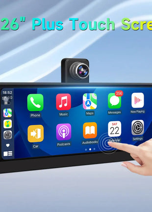 10.26" Carplay Screen Rearview Mirror Dash Cam Android Auto 4K 3840*2160P WIFI BT GPS Navigation Video Recorder Car DVR Camera - Riparo82