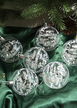 6 pezzi di palline di neve bianche trasparenti, palline di Natale, ciondolo, decorazione per albero di Natale, palline trasparenti, ornamento da appendere, decorazioni per la casa, Capodanno - riparo82
