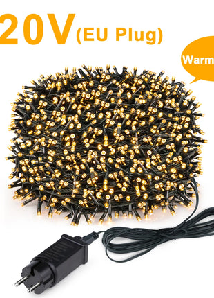 Luce natalizia per esterni Ghirlanda di Capodanno Lampada 100m 20m Scintillio LED String Vacanza Matrimonio Luci decorative adornos de navidad