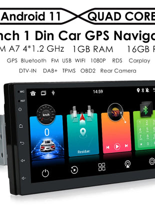 2G+32G 7 Inch Autoradio Carplay 1 Din Android Auto Car Radio GPS for Universal Stereo Multimedia Player Navigation Head Unit RDS - Riparo82