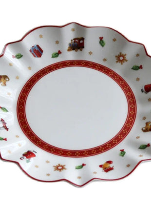 Tesoro tedesco Porcellana dura Giocattolo natalizio Joy Piatto piano multi-angolo Tazza di Natale Piattino Ciotola Candeliere - riparo82
