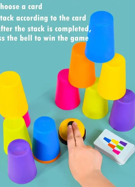 Giocattoli Montessori Gioco di tazze impilabili con carta Illuminazione intellettuale educativa Cognizione dei colori Formazione logica Bambini Bambini - riparo82