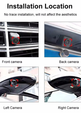 360° Car Panoramic Camera System 720P/1080P AHD Right+Left+Front+Rear View Camera System for Android Auto Radio Night Vision - Riparo82