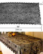 Halloween Decoration Black Spider Web Tablecloth Lace Table Runner Fireplace Cover Halloween Party Home Decor Haunted House Prop - Riparo82