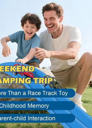 4.5M Flessibile Pista Da Corsa Giocattolo FAI DA TE Doppia Pista Auto Da Corsa 4 Auto Giocattolo Resistente agli urti Roll Up Pista Da Corsa per I Bambini Gioco Regalo - riparo82