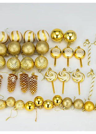 29/36/40 pezzi palla di Natale argento rosso albero di Natale pendenti appesi stampati sfere di Natale in oro a forma speciale 2024 nuovo - riparo82